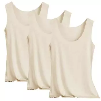 Женская однотонная майка-топ, бесшовная шелковая майка, рубашка без рукавов L бежевый
