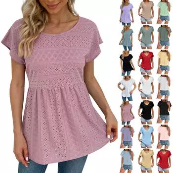 Женская однотонная однотонная футболка с круглым вырезом и коротким рукавом, легкая однотонная футболка в уличном стиле, топ L чёрный