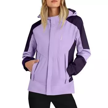 Женская однотонная полосатая дождевик на открытом воздухе плюс водонепроницаемый плащ с капюшоном ветрозащитный M