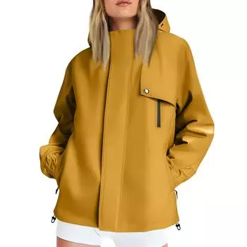 Женская однотонная полосатая дождевик на открытом воздухе плюс водонепроницаемый плащ с капюшоном ветрозащитный XXL