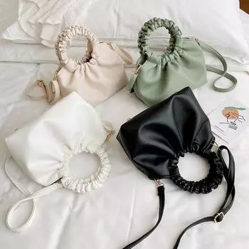 Женская однотонная повседневная сумка из искусственной кожи белый