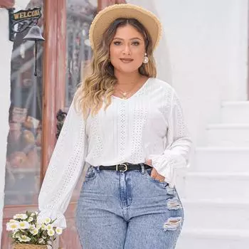 Женская однотонная рубашка с v-образным вырезом, длинным рукавом-фонариком с рюшами, черный кружевной галстук с вырезом, свободная повседневная пуловерная рубашка, легкая дышащая модная рубашка XL белый