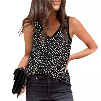 Женская однотонная сексуальная футболка без рукавов, жилет на бретелях L чёрный