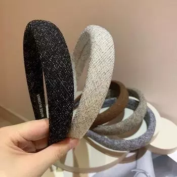 Женская однотонная широкая повязка на голову в стиле ретро в стиле ретро, милые украшения для волос, обруч для волос, аксессуары для волос света кофе