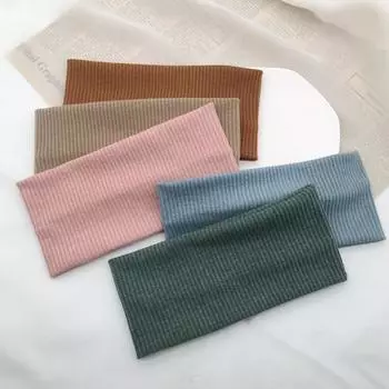 Женская однотонная широкая вязаная повязка на голову, спортивные эластичные ленты для отдыха для отдыха