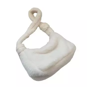 Женская однотонная сумка через плечо для подмышек, прямоугольная плюшевая сумка, сумка чёрный