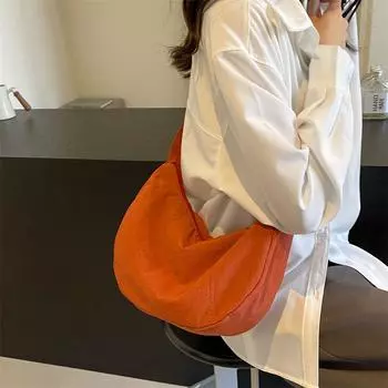 Женская однотонная сумка через плечо, сумка через плечо, сумка для пельменей большой емкости белый