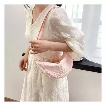 Женская однотонная сумка-саквояж на молнии с наклонным ремешком для отдыха, большая вместимость, сумки через плечо, смятая, регулируемый ремешок One Size белый