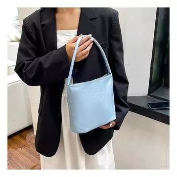 Женская однотонная сумка-саквояж с магнитной пряжкой, наклонная, для отдыха, однотонная, из искусственной кожи, сумки-ведра через плечо, большая вместимость One Size чёрный