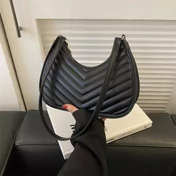 Женская однотонная текстурная сумка через плечо, женская сумка через плечо Ins Korean, маленькая квадратная сумка для женщин чёрный