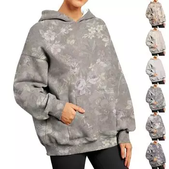 Женская однотонная толстовка с длинным рукавом и круглым вырезом, повседневная удобная свободная легкая женская толстовка L бежевый