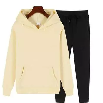 Женская однотонная толстовка с длинными рукавами, оптовая продажа, флисовая толстовка с логотипом, женская спортивная одежда из двух частей, толстовки с капюшоном S