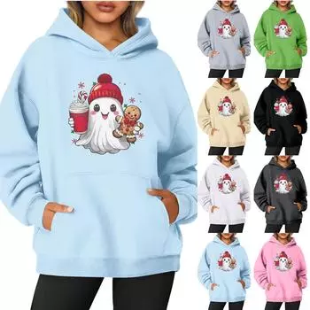 Женская однотонная толстовка с капюшоном и длинным рукавом с принтом XXL зелёный