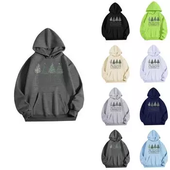 Женская однотонная толстовка с капюшоном и длинным рукавом с принтом L