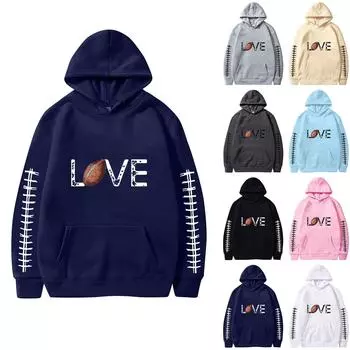 Женская однотонная толстовка с капюшоном и длинным рукавом с принтом XXXL