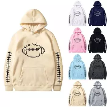 Женская однотонная толстовка с капюшоном и длинным рукавом с принтом XXL чёрный