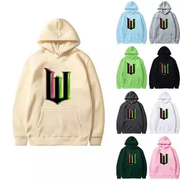 Женская однотонная толстовка с капюшоном и длинным рукавом с принтом L бежевый