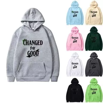 Женская однотонная толстовка с капюшоном и длинным рукавом с принтом L бежевый