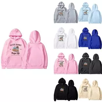 Женская однотонная толстовка с капюшоном и длинным рукавом с принтом L розовый