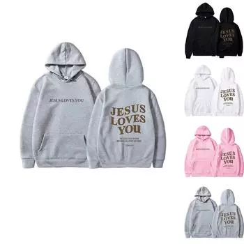 Женская однотонная толстовка с капюшоном и длинным рукавом с принтом L чёрный