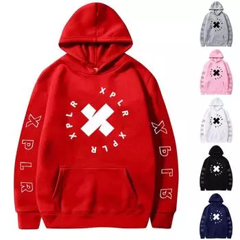 Женская однотонная толстовка с капюшоном и длинным рукавом с принтом S чёрный