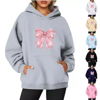 Женская однотонная толстовка с капюшоном с длинным рукавом и принтом на Хэллоуин L бежевый