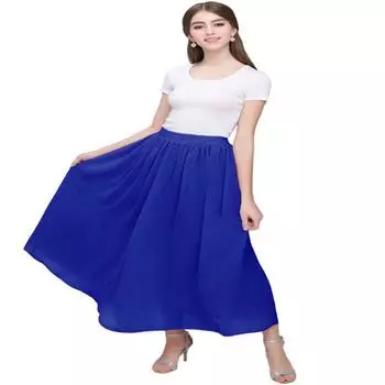 Женская однотонная юбка с высокой талией, многоцветная шифоновая юбка-миди А-силуэта с подкладкой для весны и лета S белый