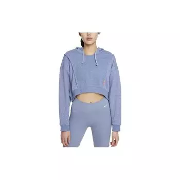 Женская однотонная укороченная толстовка с капюшоном Nike, синяя DD4639-493 L