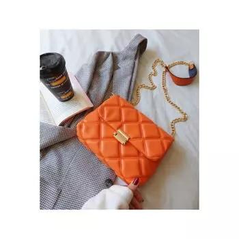 Женская оранжевая стеганая сумка через плечо Montana