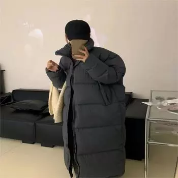 Женская осенне-зимняя длинная куртка-пуховик длиной до колена, утолщенная куртка большого размера XL