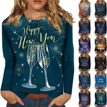 Женская осенне-зимняя футболка с круглым вырезом и длинным рукавом с принтом XXXXXL жёлтый