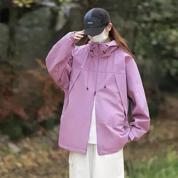 Женская осенне-зимняя хардшелл-верхняя водонепроницаемая ветрозащитная куртка S фиолетовый