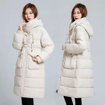 Женская осенне-зимняя и зимняя одежда больших размеров, пуховое пальто, толстое, тонкое стеганое пальто L чёрный