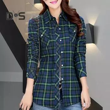 Женская осенне-зимняя клетчатая рубашка с принтом, пальто, однобортная куртка с лацканами и длинными рукавами, повседневная верхняя одежда на толстой флисовой подкладке 5XL красный/жёлтый