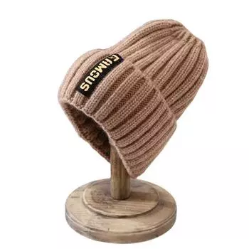 Женская осенне-зимняя корейская модная шерстяная шапка, теплая повязка на голову с защитой ушей, большая эластичная вязаная шапка с толстой нитью One Size