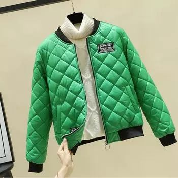 Женская осенне-зимняя короткая куртка-пуховик, легкая однотонная куртка на молнии с длинными рукавами, утолщенные тонкие свободные топы 4XL