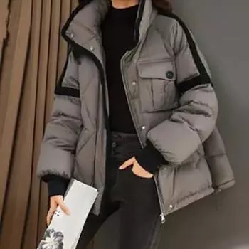 Женская осенне-зимняя куртка больших размеров из утолщенного бархата с короткими лацканами, свободная тонкая теплая куртка 4XL