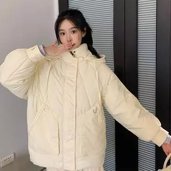 Женская осенне-зимняя куртка большого размера с короткими рукавами, утолщенная, теплая, повседневная, свободная, однотонная, с капюшоном, верхняя одежда 2XL