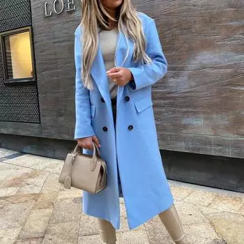 Женская осенне-зимняя куртка с длинными рукавами и воротником из двубортного нейлона S белый