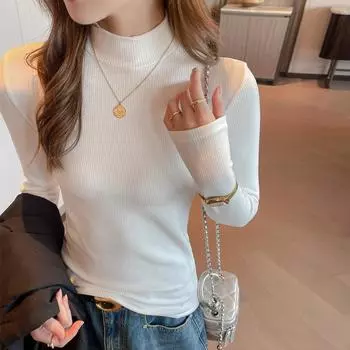 Женская осенне-зимняя куртка с полувысоким воротом и повседневным топом S чёрный