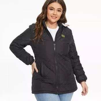 Женская осенне-зимняя куртка, толстая теплая парка с капюшоном, тонкое пальто с длинными рукавами, верхняя одежда S чёрный