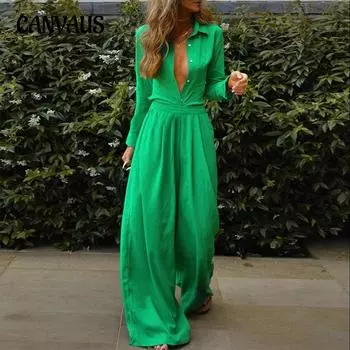 Женская осенне-зимняя модная однотонная рубашка с темпераментом, свободный брючный костюм S жёлтый