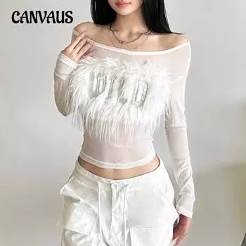 Женская осенне-зимняя новая однотонная прозрачная блузка с длинными рукавами и однотонным воротником из сетки S чёрный