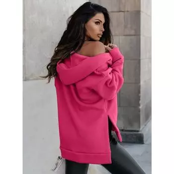 Женская осенне-зимняя новая толстовка на молнии, свободная повседневная толстовка с капюшоном и карманом на молнии S розы красного