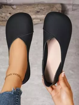 Женская осенне-зимняя обувь, повседневные лоферы на мягкой подошве 36 чёрный