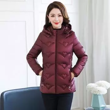 Женская осенне-зимняя однотонная облегающая толстая теплая короткая женская куртка с капюшоном XL темно-зеленого