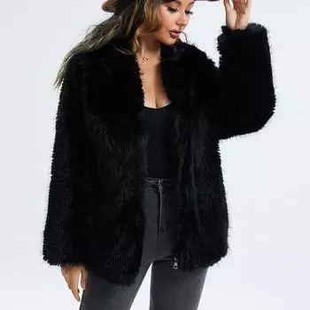 Женская осенне-зимняя однотонная плюшевая куртка с капюшоном на молнии S красный