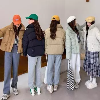 Женская осенне-зимняя однотонная утолщенная верхняя одежда с хлопковой подкладкой, теплая куртка с капюшоном, пальто M зелёный