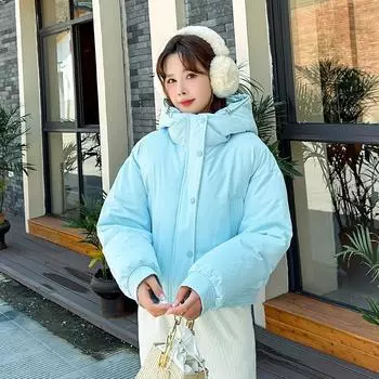 Женская осенне-зимняя однотонная утолщенная верхняя одежда с хлопковой подкладкой, теплая куртка с капюшоном, пальто M