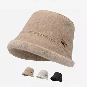 Женская осенне-зимняя плюшевая утолщенная теплая кепка-ведро